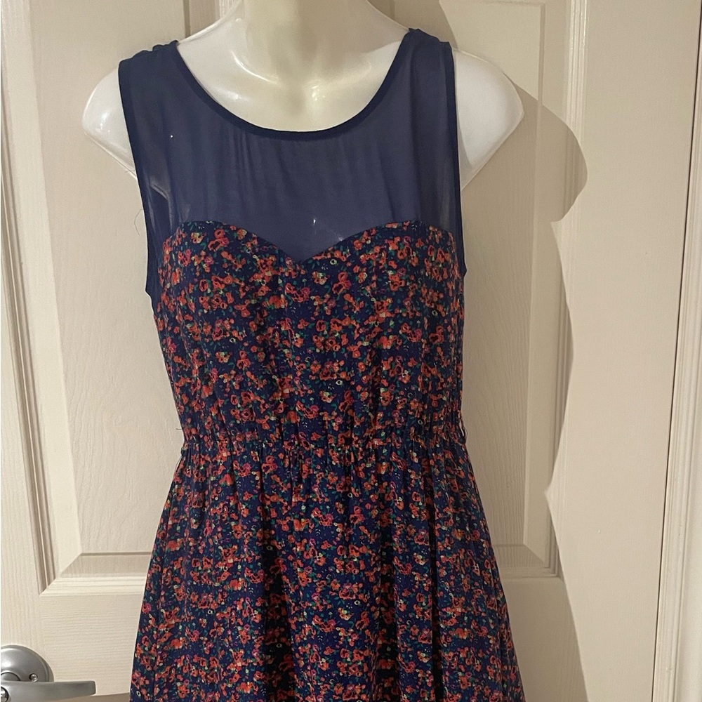 Navy Blue Floral Dress